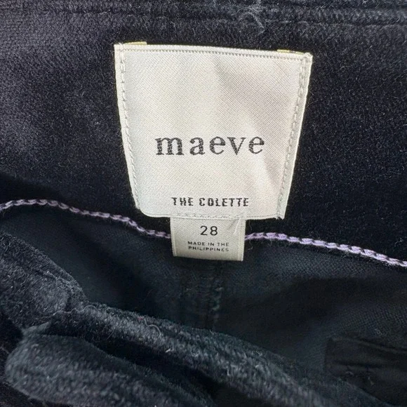 Maeve Black Colette Velvet Wide Leg Pants Womens 28 Dark Academia Chic Preppy - Picture 6 of 7